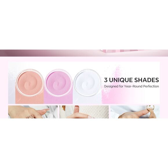 Modelones Acrylic Powder Set 3 Colors Pink Nude White for Nails Extension & Art - Picture 15 of 16